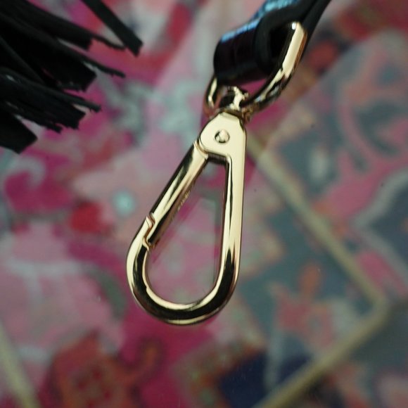 NEW ❤️ Florian London Black Croc Embossed Bucket Crossbody / Wristlet (P… - Picture 5 of 16